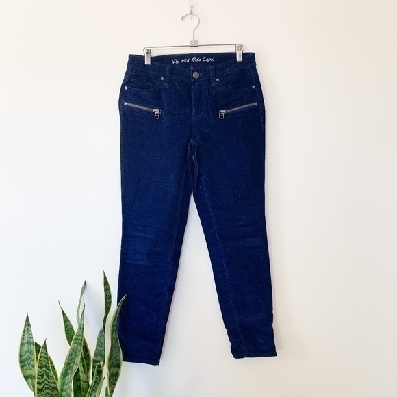 Victoria's Secret Mid Rise Capri Ribbed Pants sz 4 - Picture 1 of 8